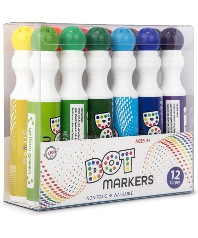 Washable Dot Markers for Toddlers 12 Colors (40ml 1.35oz) Paint Marker Art Set Water Based Non-Toxic Bingo Daubers for Kids $...