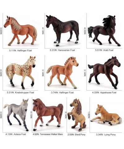 10PCS Realistic Horses Club Trakehner Foal Clydesdale Horse Figurine Hanoverian Foal Figure Morgan Horse Toy Appaloosa Horse ...