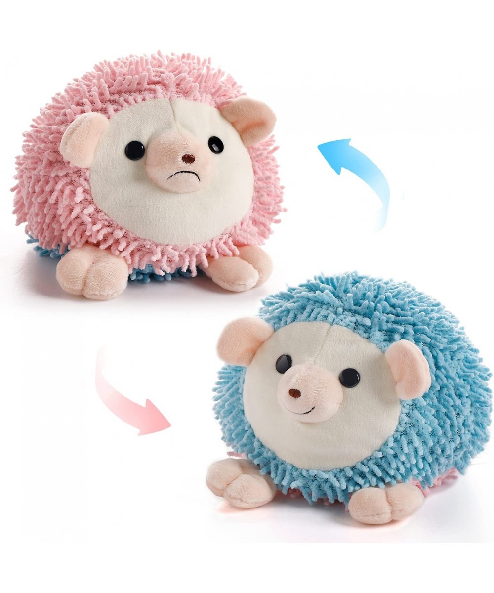 Reversible Hedgehog Plushie 6" Cute Mood Switch Stuffed Animal Throw Pillow Doll Soft Plush Fluffy Friend Hugging Cushion - P...