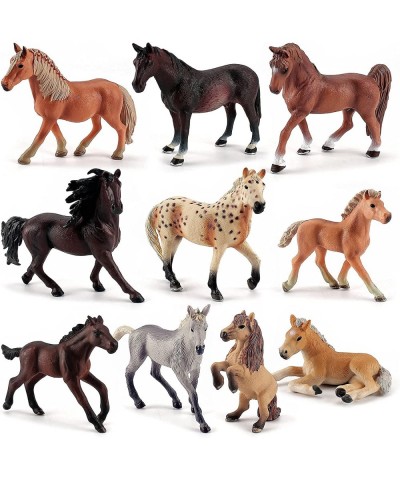 10PCS Realistic Horses Club Trakehner Foal Clydesdale Horse Figurine Hanoverian Foal Figure Morgan Horse Toy Appaloosa Horse ...