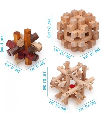 Wooden Brain Teaser Puzzles for Adults & Kids - 3D Puzzles Brain Games IQ Mind and Logic Test - Challenging Wood Educational ...