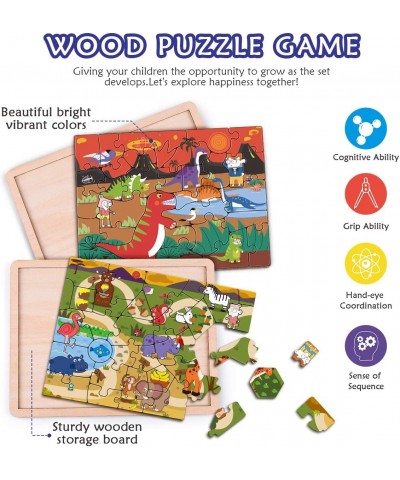 Wooden Puzzles for Kids Ages 3-5 Jigsaw Puzzles 93 Pieces with Wooden Bracket Children Learning Educational Toys for Boys and...