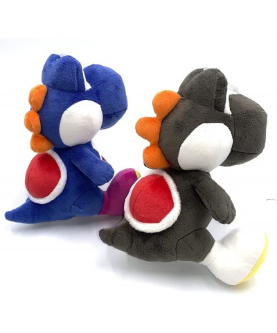 Little Buddy Super Mario Bros All Star Collection Dark Blue Yoshi (1388) & Black Yoshi (1392) Plush Set of Two 7 inches Plush...