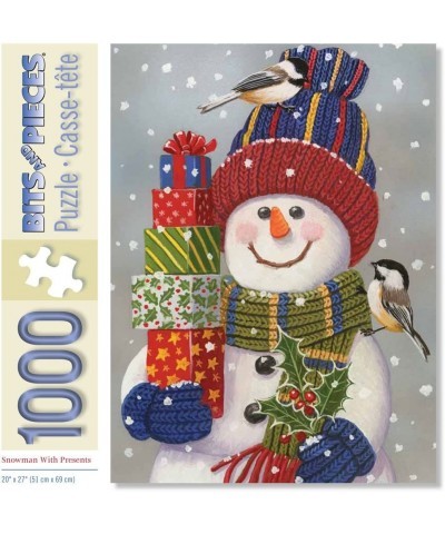 1000 Piece Jigsaw Puzzle - Snowman with Presents - Snowman Christmas Puzzle - by Artist William Vanderdasson - 1000 pc Jigsaw...