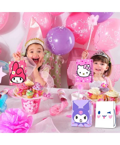 16Pcs Cute Lovely Cat Melody Kawai Animal Figure Characters Party Favor Gift Goodie Bags with Handle for Girls Kids Adults Pa...