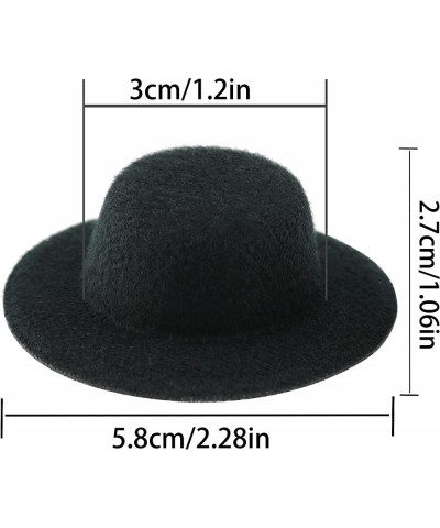 10pcs Mini Felt Top Hat Mini Doll Hat Handmade Small Wide Brim Hat Felt Fedoras Flat Top Hat Panama Hat $16.56 Kids' Party Hats