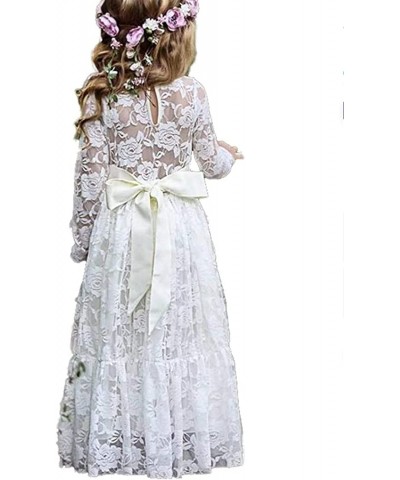 Flower Girl Maxi Dress Princess Lace Tulle Photo Gowns Wedding Party Dress $42.88 Kids' Costumes