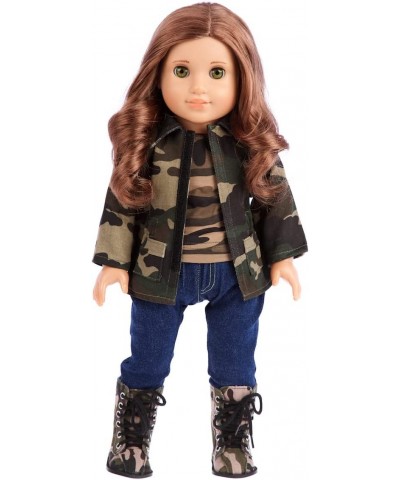 Military Style - Clothes Fits 18 Inch Doll - 4 Piece Outfit - Camouflage Jacket T-Shirt Stretchy Jeans and Camouflage Boots (...