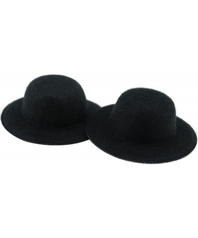 10pcs Mini Felt Top Hat Mini Doll Hat Handmade Small Wide Brim Hat Felt Fedoras Flat Top Hat Panama Hat $16.56 Kids' Party Hats