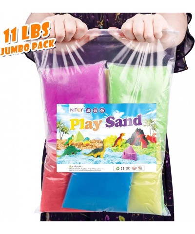 Value Pack Refill Play Sand 11lbs 5 Colors Moldable Self-Sticky Sensory Sand Box Toy Never Dries Out Bulk Replacement for Sha...