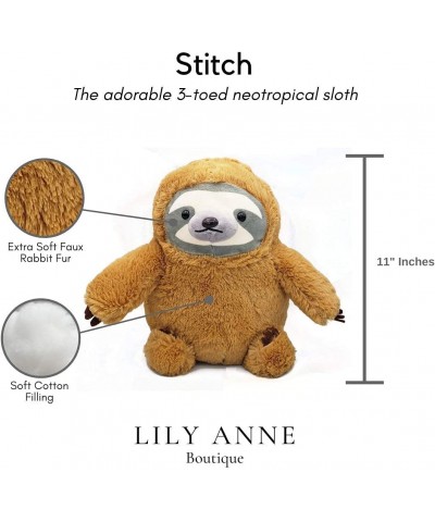 15" Cute Fluffy Stuffed Sloth Animal Plush Toys for Kids with 3 Toes - Sloth Stuffed Plush for Children & Adults - Soft Teddy...