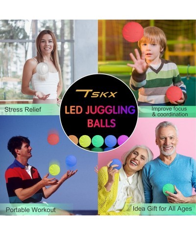 LED Juggling Balls Light up Juggling Balls Juggling in The Dark USB Rechargeable Juggling Balls for Biginners and Professiona...