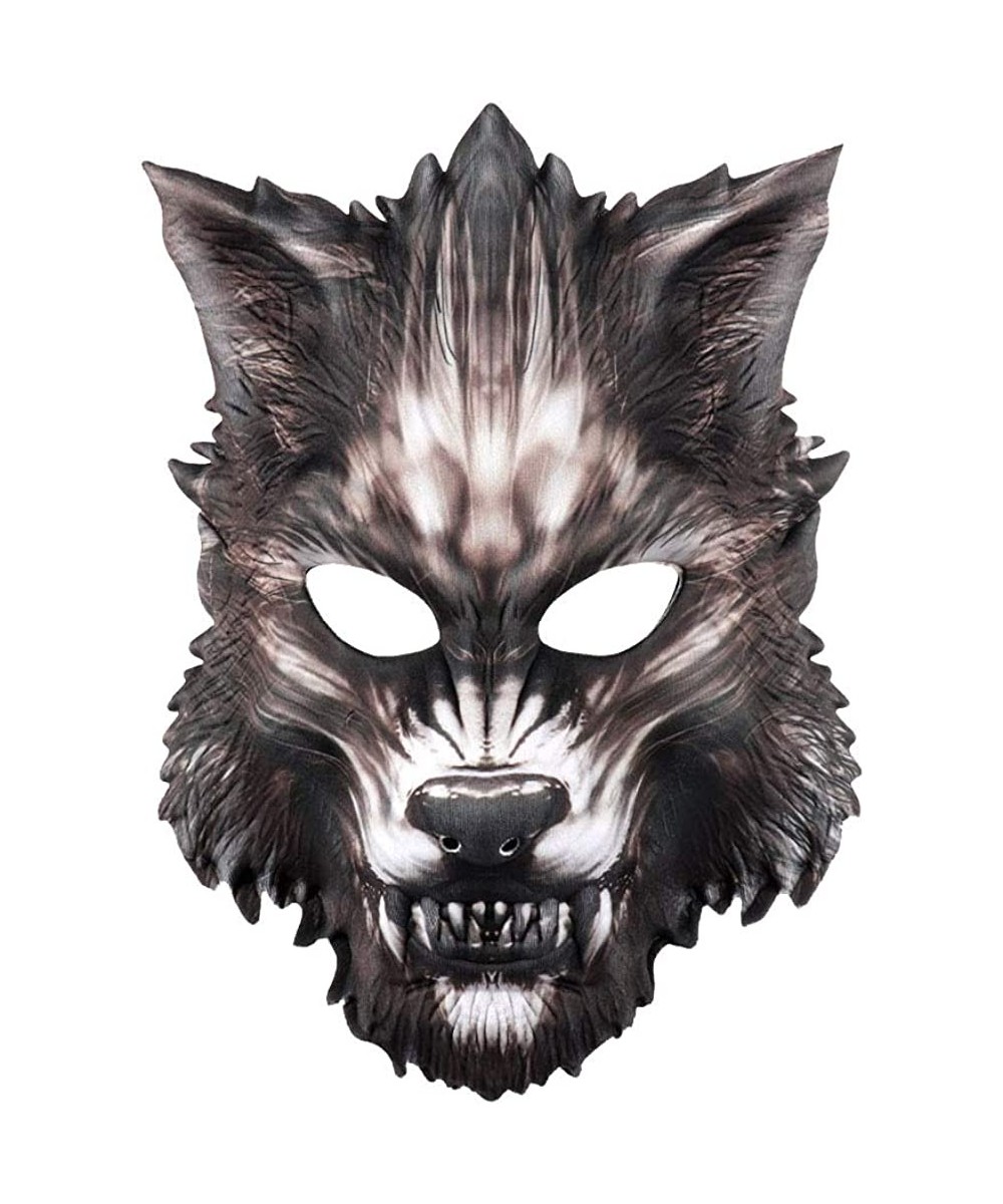 EVA Wolf Head Halloween Mask Simulation Animal Halloween Mask Carnival Cosplay Party Supplies $27.77 Kids' Dress-Up Accessories