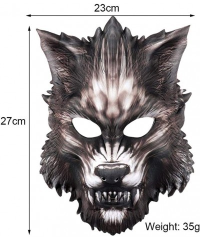 EVA Wolf Head Halloween Mask Simulation Animal Halloween Mask Carnival Cosplay Party Supplies $27.77 Kids' Dress-Up Accessories