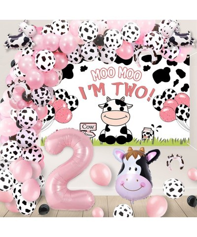 Cow 2nd Birthday Decorations for a Girl Moo Moo I'm Two Birthday Decorations Girl Boy Cow 2nd Birthday Party Supplies Cow Two...