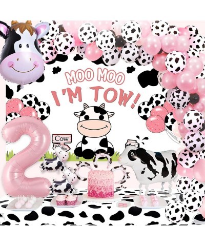 Cow 2nd Birthday Decorations for a Girl Moo Moo I'm Two Birthday Decorations Girl Boy Cow 2nd Birthday Party Supplies Cow Two...