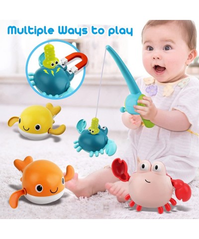 Bath Toy for Toddlers 1-3 Bathtub Toy with Floating Mold Free Swimming Toys and Stacking Cups Magnetic Fishing Game for Toddl...