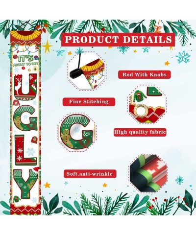 Ugly Christmas Sweater Party Decorations Porch Sign Ugly Sweater Party Decorations Its About To Get Ugly Banner Tacky Christm...