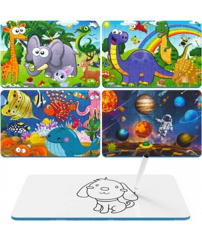 Puzzles for Kids Ages 3-5 4 Pack 32pcs Kids Doodle Scribble Drawing Board Jigsaw Puzzles Preschool Educational Learning Toys ...