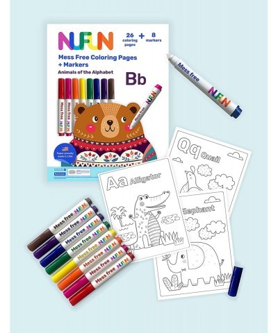 Mess Free Coloring Set - Animals of The Alphabet Kids Create No Mess Wonders with Special Coloring Paper Gift for Toddlers an...