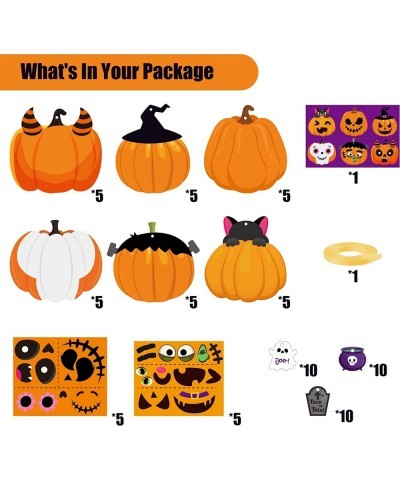 30Pcs Halloween Pumpkin Ornaments Make Your Own Halloween Pumpkin Paper Craft Hanging Ornaments Kids DIY Pumpkin Make-a-Face ...