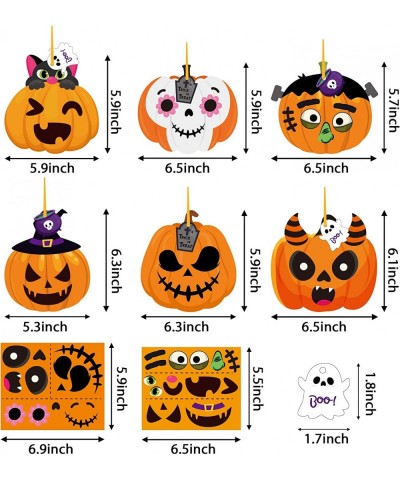 30Pcs Halloween Pumpkin Ornaments Make Your Own Halloween Pumpkin Paper Craft Hanging Ornaments Kids DIY Pumpkin Make-a-Face ...