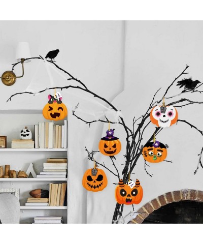 30Pcs Halloween Pumpkin Ornaments Make Your Own Halloween Pumpkin Paper Craft Hanging Ornaments Kids DIY Pumpkin Make-a-Face ...