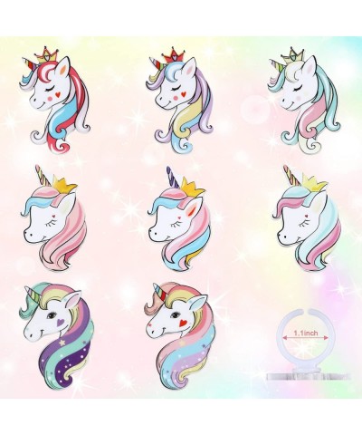 48 Pcs Christmas Unicorns Cupcake Rings for Girls Birthday Party Unicorn Christmas Party Favors Unicorn Topper Cupcake Decora...