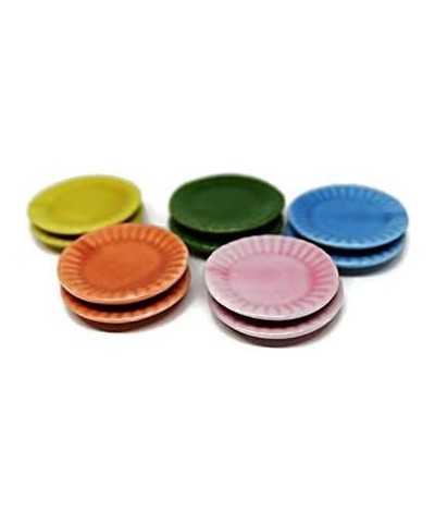 10 Mixed 4 Colour Cearmic Plate Dish Bowl Dollhouse Miniatures Food Kitchen 1 Shop for You $17.53 Dollhouse Accessories