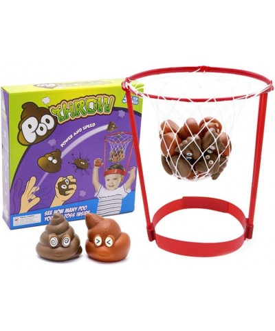 Poop Shoot Game Head Hoop Contest Adjustable Basket Net Headband with 20 Poop Balls for Indoor Outdoor Carnival Birthday Acti...