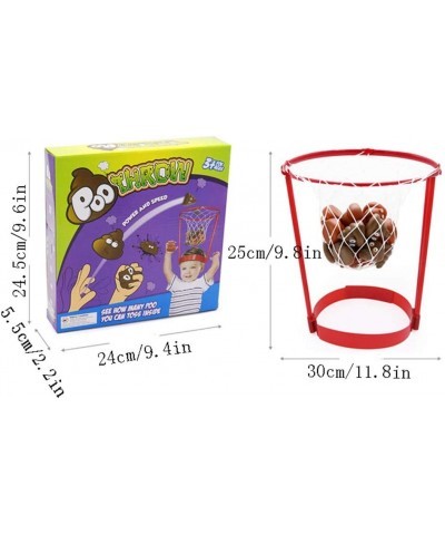 Poop Shoot Game Head Hoop Contest Adjustable Basket Net Headband with 20 Poop Balls for Indoor Outdoor Carnival Birthday Acti...