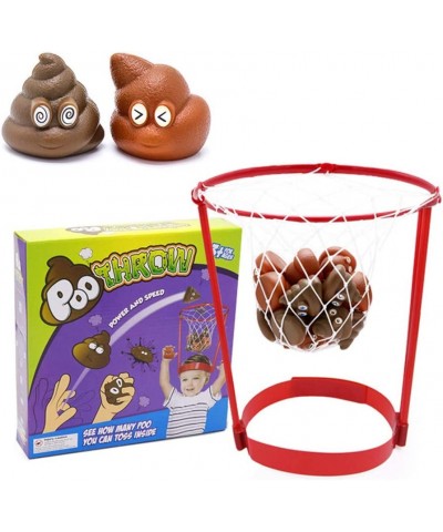 Poop Shoot Game Head Hoop Contest Adjustable Basket Net Headband with 20 Poop Balls for Indoor Outdoor Carnival Birthday Acti...