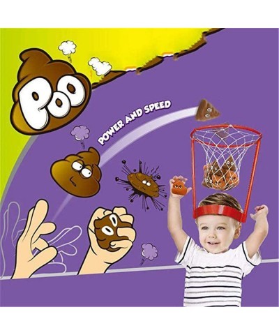 Poop Shoot Game Head Hoop Contest Adjustable Basket Net Headband with 20 Poop Balls for Indoor Outdoor Carnival Birthday Acti...