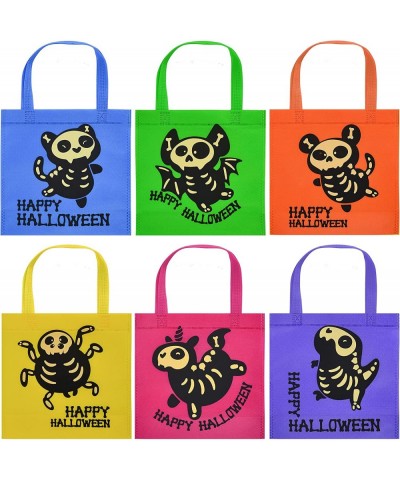 36 PCS Halloween Treat Bags for Trick or Treat Halloween Non-Woven Tote Bag in 6 Skeleton Designs Halloween Goodie Tote Bags ...