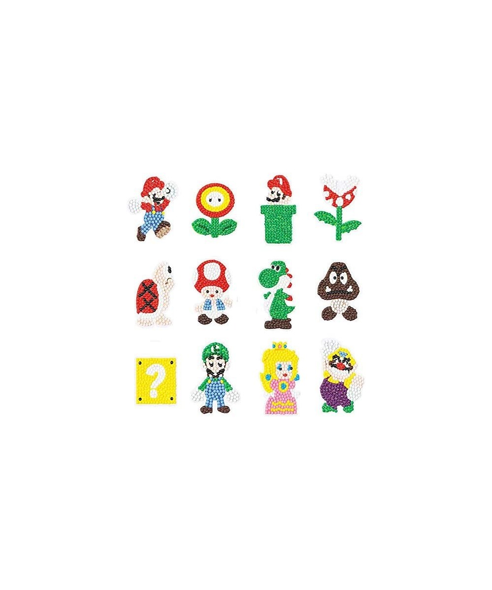 12PCS 5D DIY Diamond Painting Kits for Supermario Party Stickers for Kids Stick Paint with Diamonds Drill for Supermario Part...