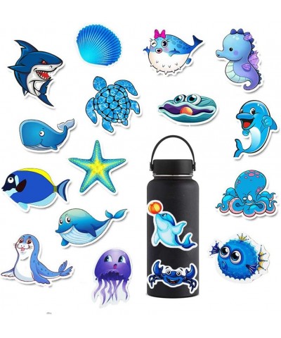 50pcs Ocean Animals Stickers for Kids Teens Party Favors Sea Turtle Shark Dolphin Waterproof Stickers for Water Bottles Skate...