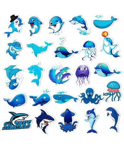 50pcs Ocean Animals Stickers for Kids Teens Party Favors Sea Turtle Shark Dolphin Waterproof Stickers for Water Bottles Skate...