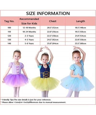 Princess Leotards for Girls Ballet Dance Tutu Skirted Ballerina Dress Birthday Fancy Party Halloween Costumes $21.08 Kids' Co...