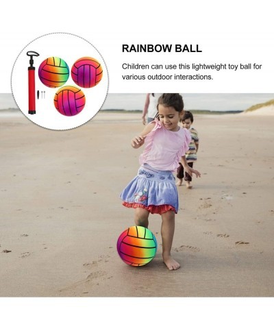 Inflatable Soccer Ball Kids Rainbow Sports Balls Interactive Basketball Soccer Ball for Kids Vinyl Balls for Kids and Toddler...