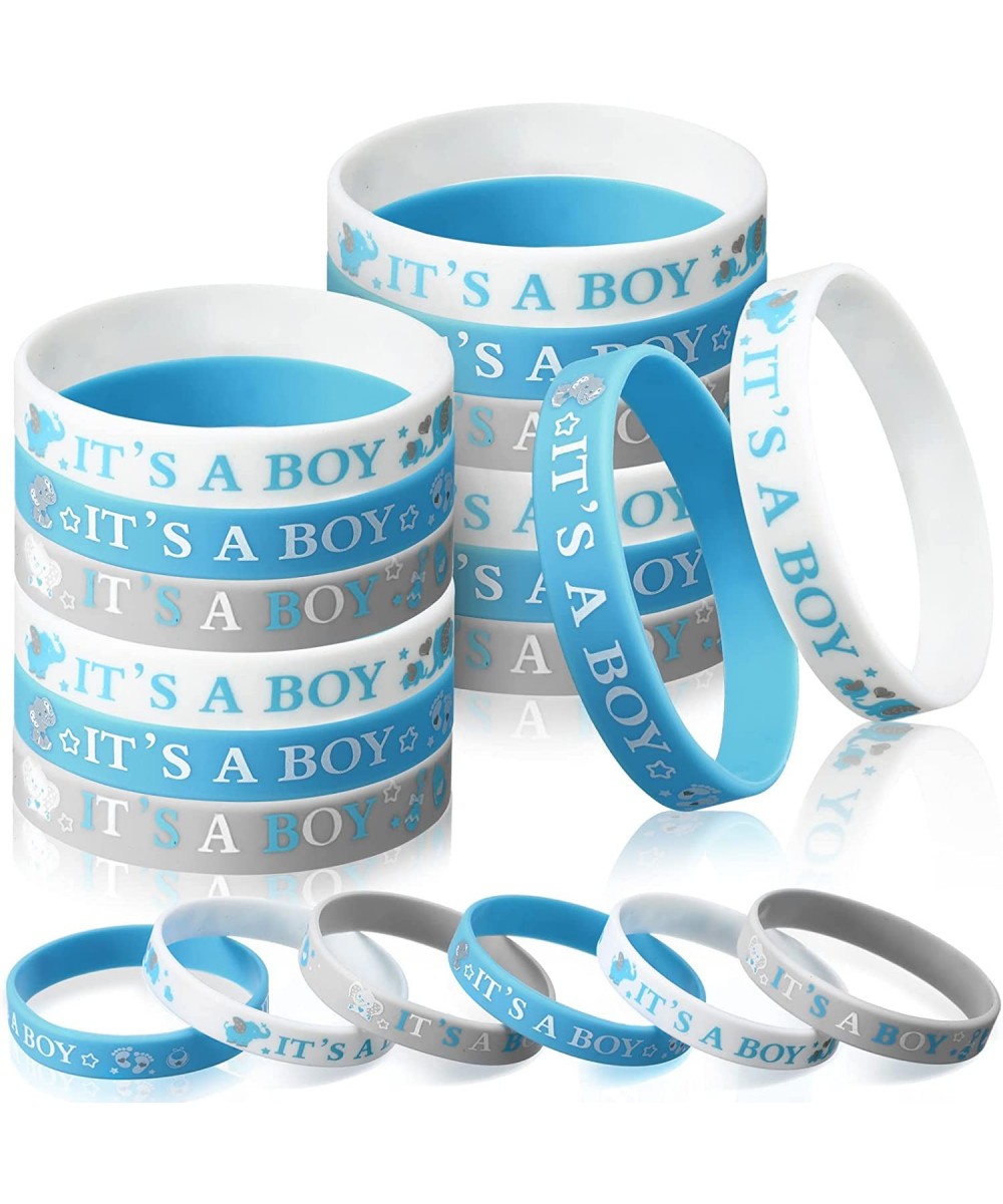 36 Pieces Baby Shower Rubber Bracelets It's a Boy It's a Girl Wristbands Elephant Baby Shower Decorations for Boy Girl Baby S...