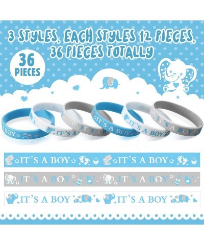 36 Pieces Baby Shower Rubber Bracelets It's a Boy It's a Girl Wristbands Elephant Baby Shower Decorations for Boy Girl Baby S...