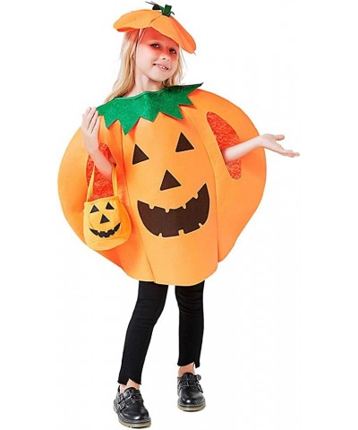 3PCS Pumpkin Costume for Kids Children Halloween Pumpkin Cosplay Party Clothes and Hat $18.14 Kids' Costumes