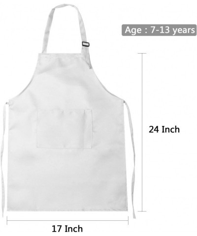 8 Pieces Kid Apron Adjustable Children Chef Apron with Pocket for Cooking Baking (White M for 7-13 Age) $44.12 Toy Kitchen Pr...