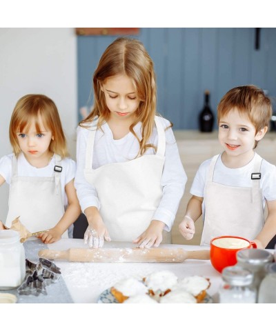 8 Pieces Kid Apron Adjustable Children Chef Apron with Pocket for Cooking Baking (White M for 7-13 Age) $44.12 Toy Kitchen Pr...