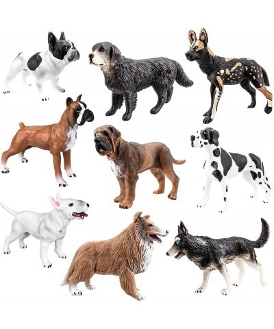 9PCS Dog Figurines High Emulational Detailed Dog Figures Set Hand Painted Dog Toy Set for Kids Toddlers $35.14 Play Figure Pl...