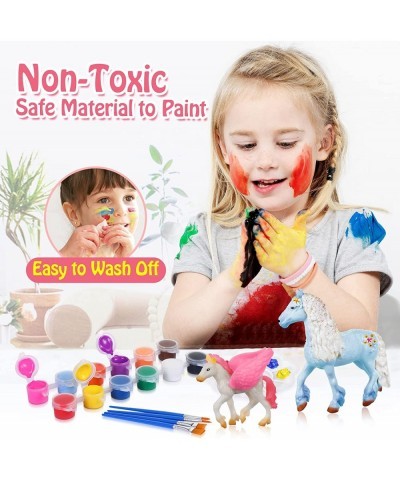 Unicorn Painting Kit for Kids DIY 8 Unicorn Figurines Arts and Crafts Drawing Toy with 3D Castle Play Mat for Kids Age 4-8 Un...