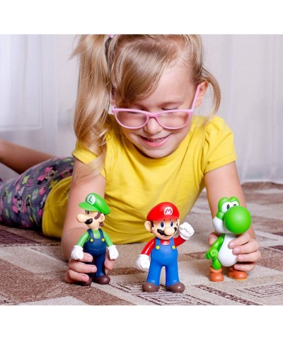 6pcs/Set Super Mario Figures Children’s Toy - Mario & Luigi Figurines – Yoshi & Mario Bros Action Figures Mario PVC Toy Figur...