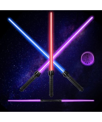 3 Pack 7 Color Changes Lightsaber with FX Sound and Extension-Type for Kids Teen Expandable LED Light Sword 2 in 1 Double-Bla...