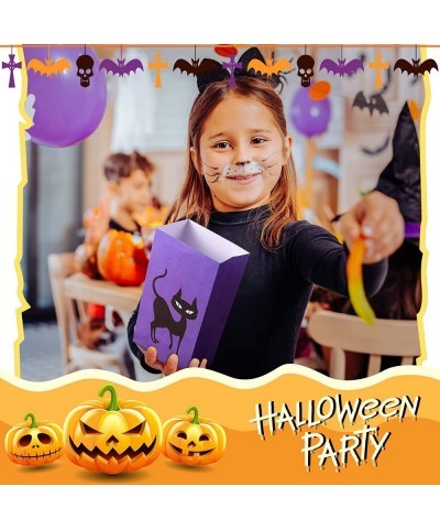 Halloween Treats Bags Party Favors 48 Pcs Kids Halloween Candy Bags Pumpkin Paper Bags with 48 Stickers 6 Styles 7.09 x 3.94 ...