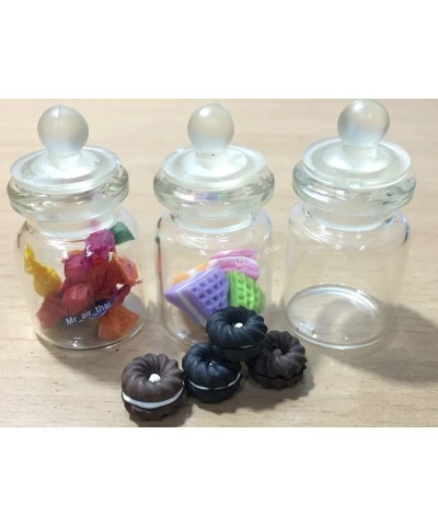 3pc Miniature Cake Food Chocolate Cookie Dollhouse Donut Candy Bread in Clear Glass Mini Bottle fruit Food MF062 $18.10 Dollh...